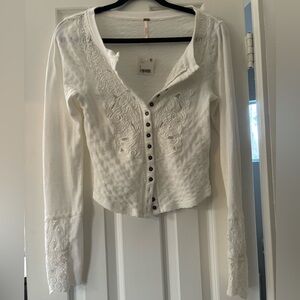 Free People Women’s Long Sleeve Lace Blouse